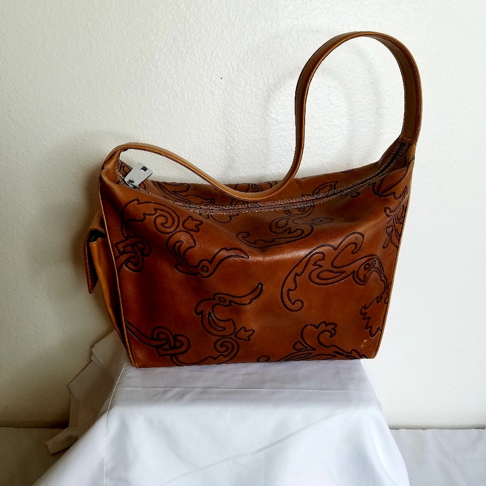 Sharif Studio brown leather shoulder purse